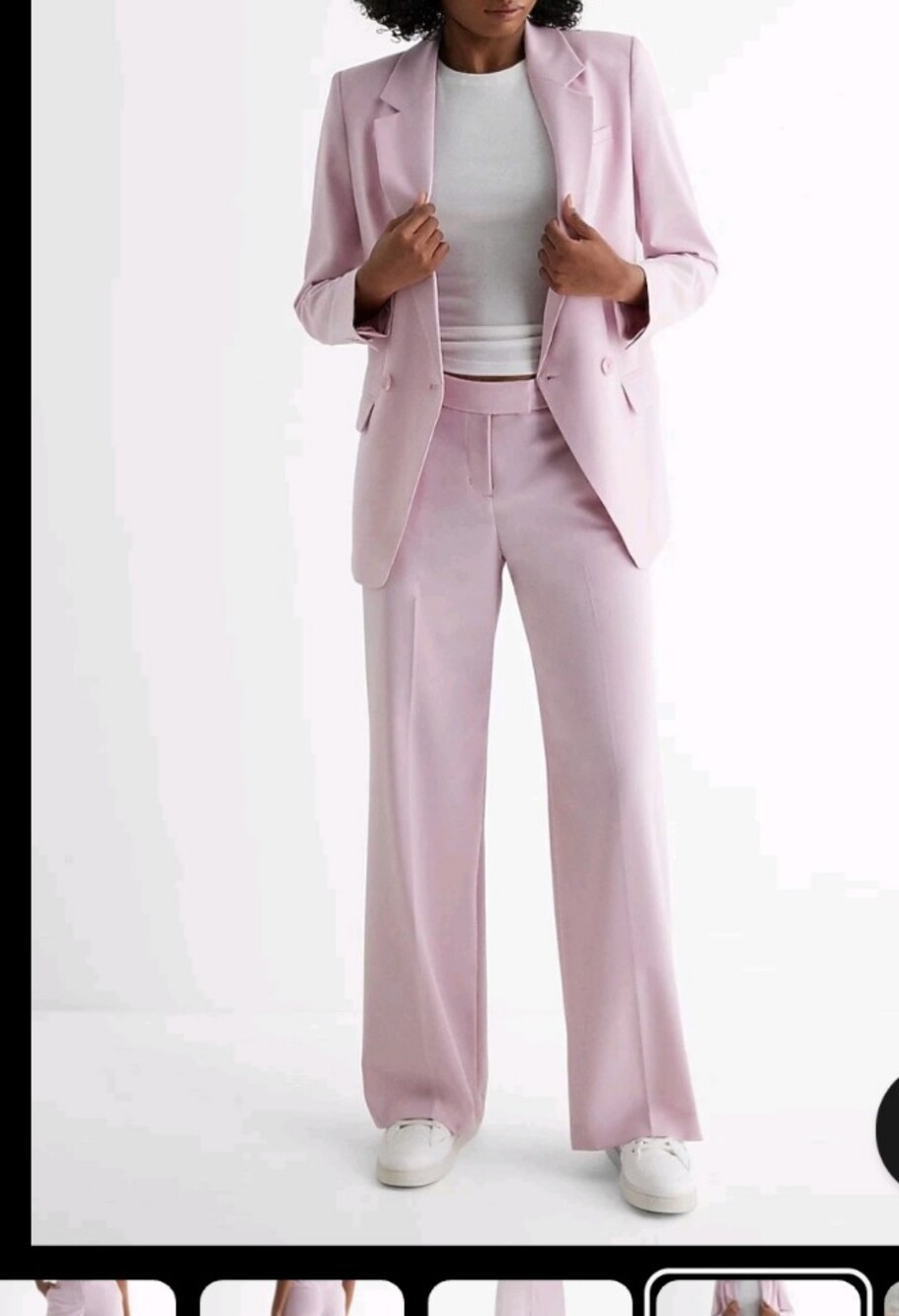 Express Pale Pink Wide-Leg Trousers
